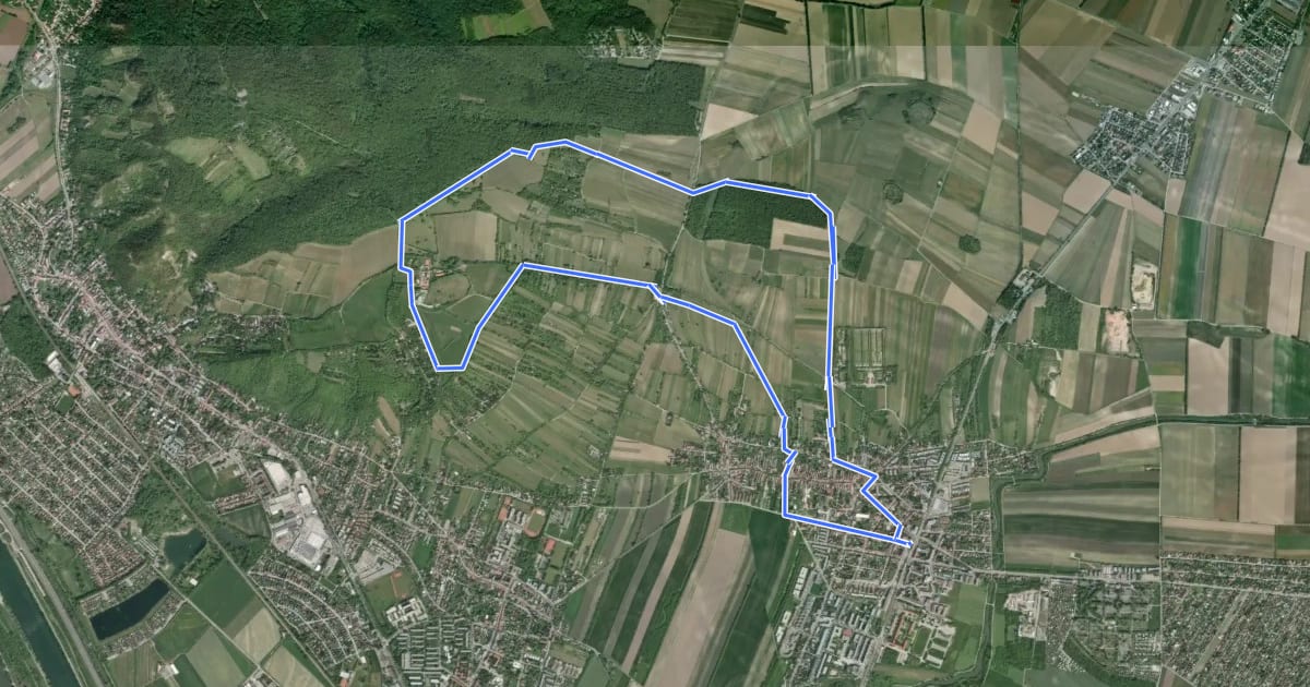 Маршрут Stadtwanderweg 5 - Bisamberg на спутниковом снимке