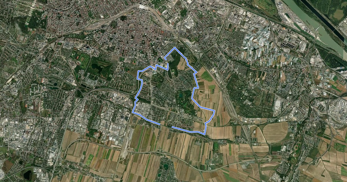 Маршрут Stadtwanderweg 7 - Laaer Berg на спутниковом снимке