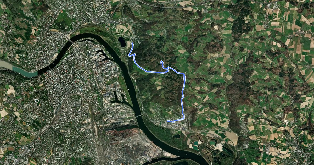 Маршрут Stadtwanderweg Pfenningberg на спутниковом снимке