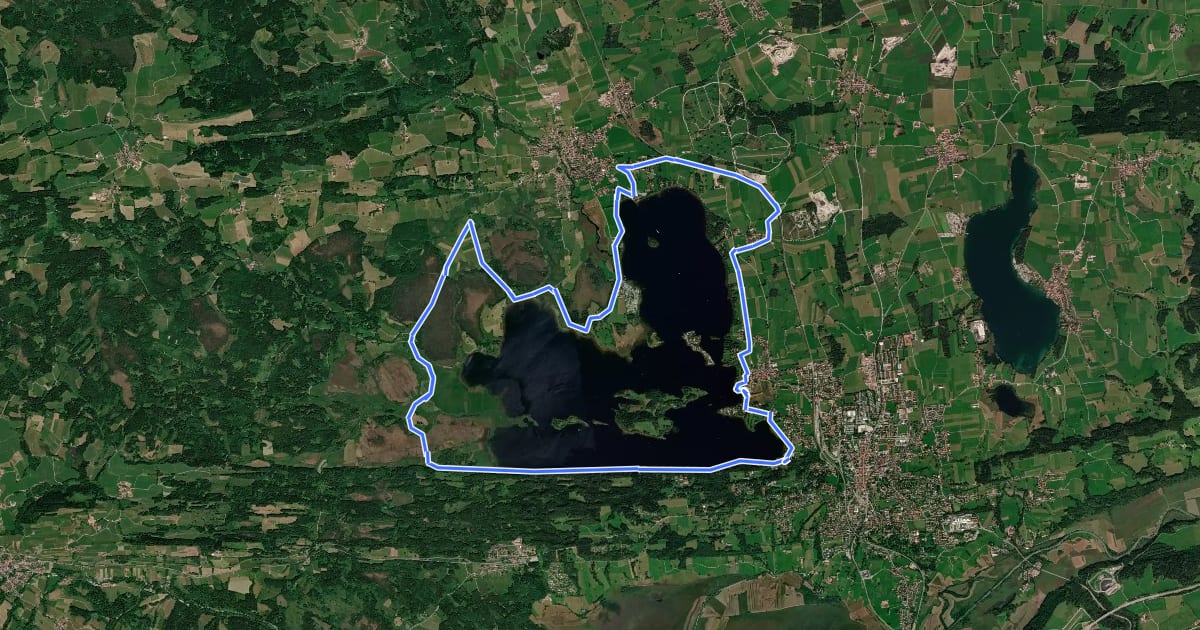 Маршрут Staffelsee-Rundweg на спутниковом снимке