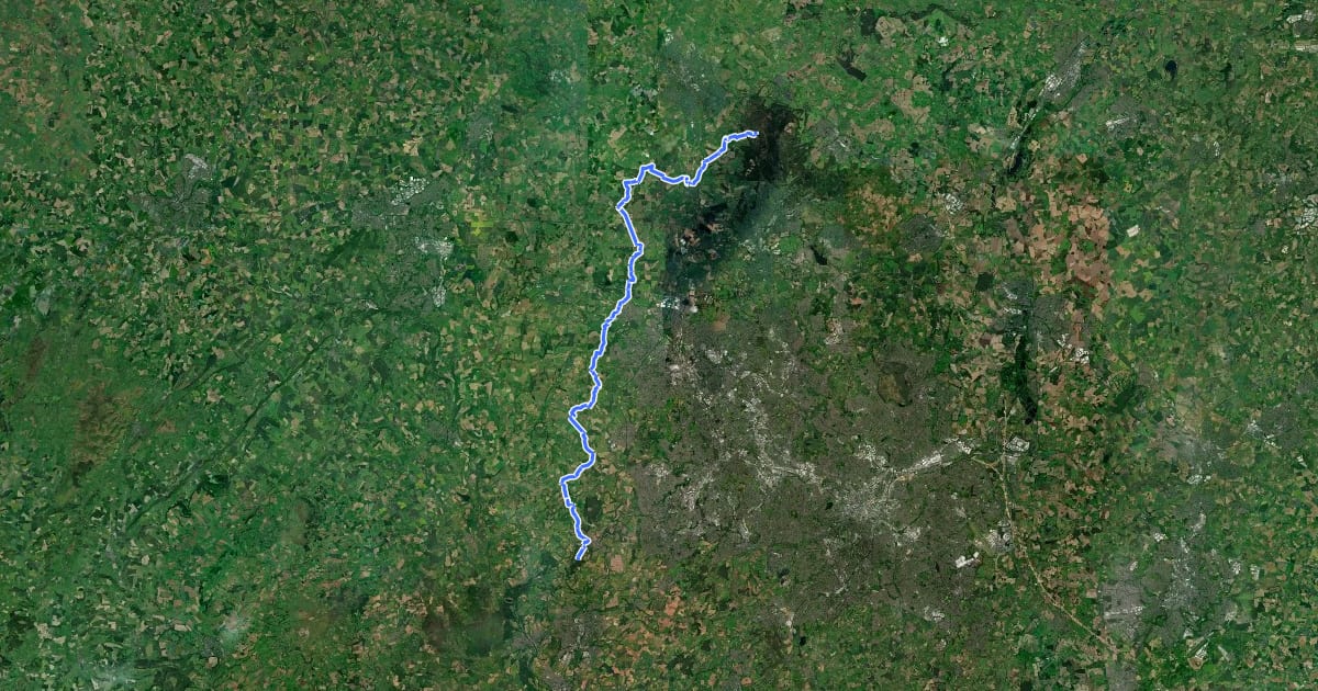 Маршрут Staffordshire Way (Cannock Chase South) на спутниковом снимке