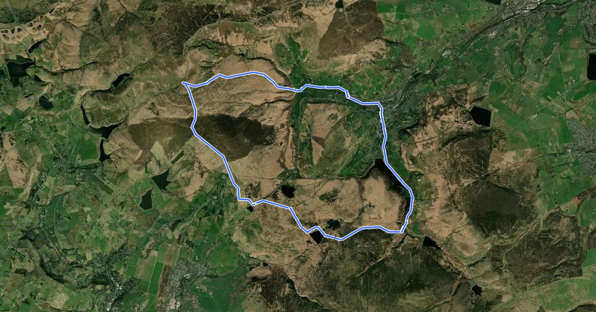Маршрут Standedge Circuit Walk, Marsden Moor на спутниковом снимке