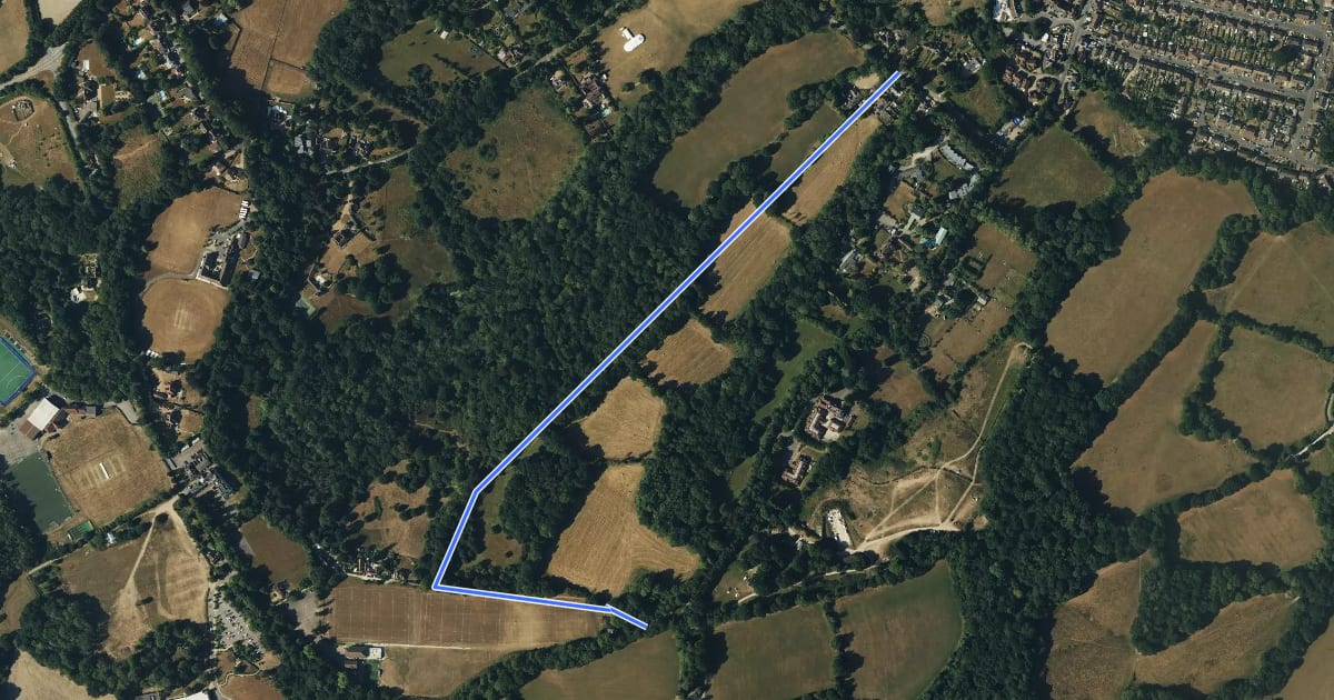 Маршрут Standen Trail на спутниковом снимке
