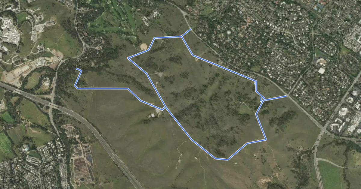 Маршрут Stanford Dish Loop Trail на спутниковом снимке