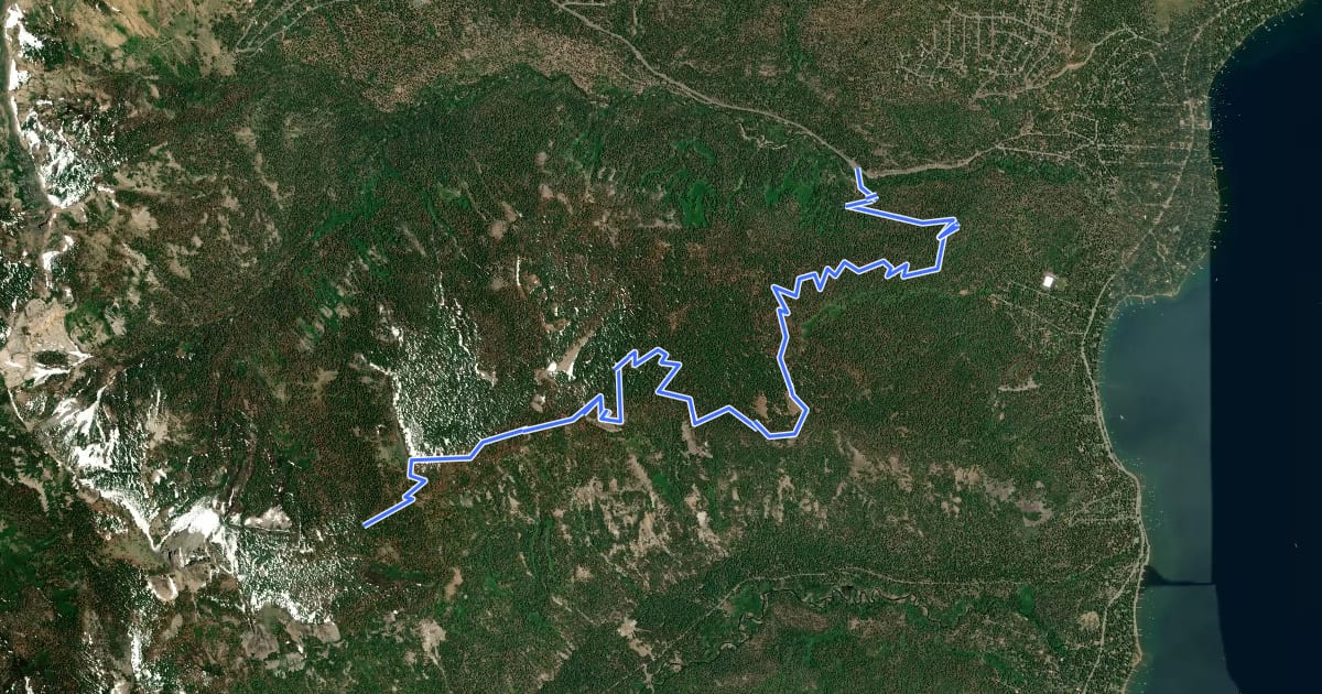 Маршрут Stanford Rock Trail на спутниковом снимке