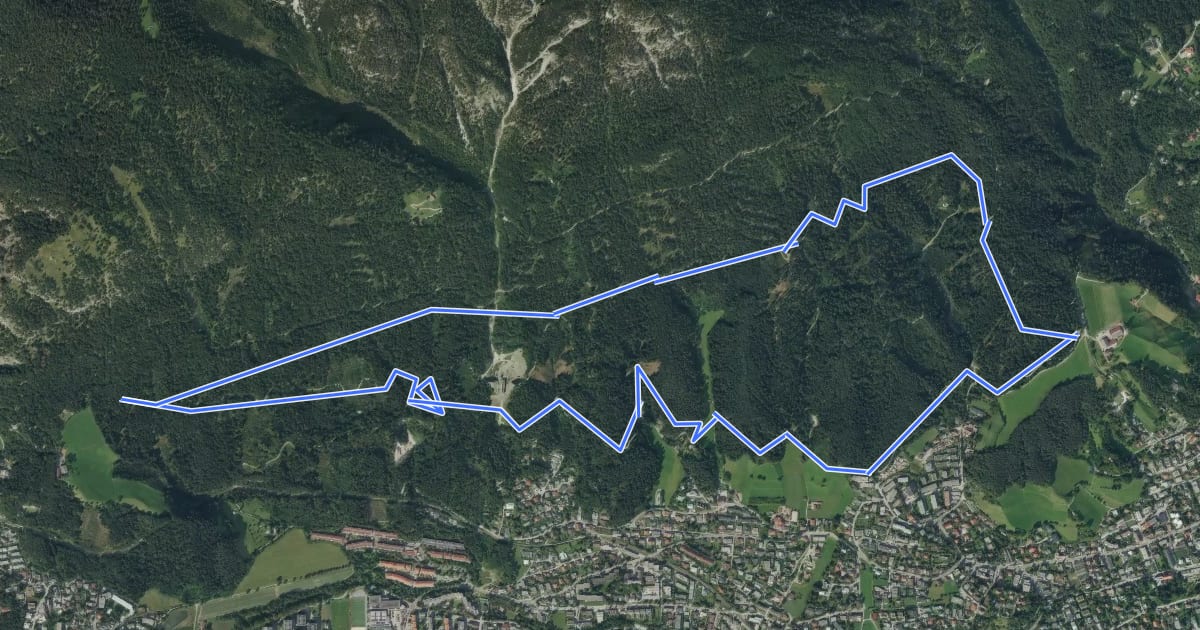 Маршрут Stangensteig-Trail на спутниковом снимке