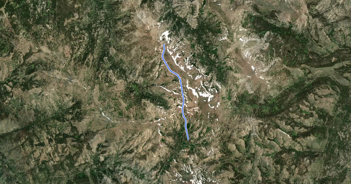 Маршрут Stanislaus Peak Trail на спутниковом снимке