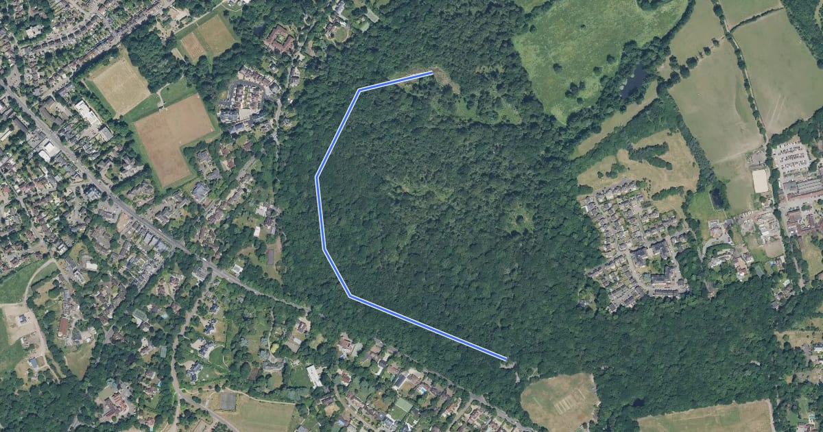Маршрут Stanmore Common Nature Trail - Long Trail на спутниковом снимке