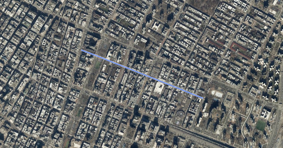 Маршрут Stanton Street на спутниковом снимке