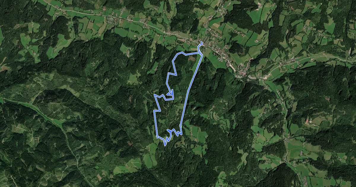 Маршрут Stanzer WirteWanderweg Webergut на спутниковом снимке