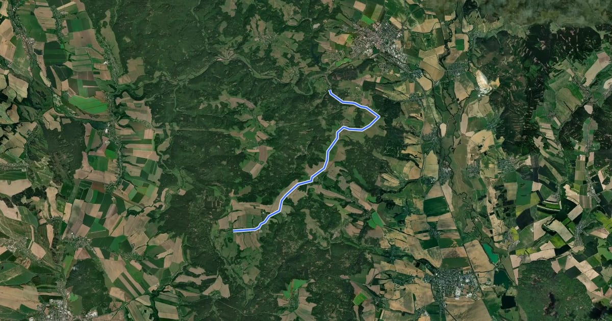 Маршрут Starý Maletín - Lupěné, napojení na 6234 на спутниковом снимке