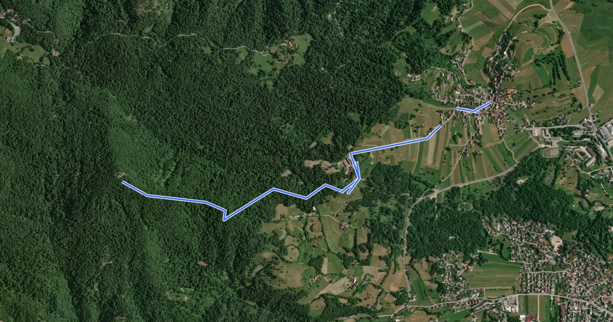 Маршрут Stara Vrhnika - Planina на спутниковом снимке
