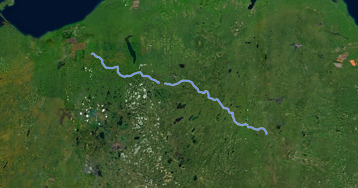 Маршрут State Line Trail на спутниковом снимке