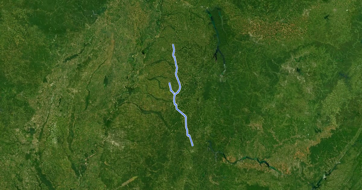 Маршрут State Route 45 Bicycle Route на спутниковом снимке