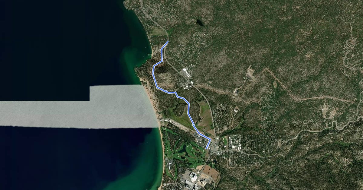 Маршрут Stateline to Stateline Bikeway на спутниковом снимке