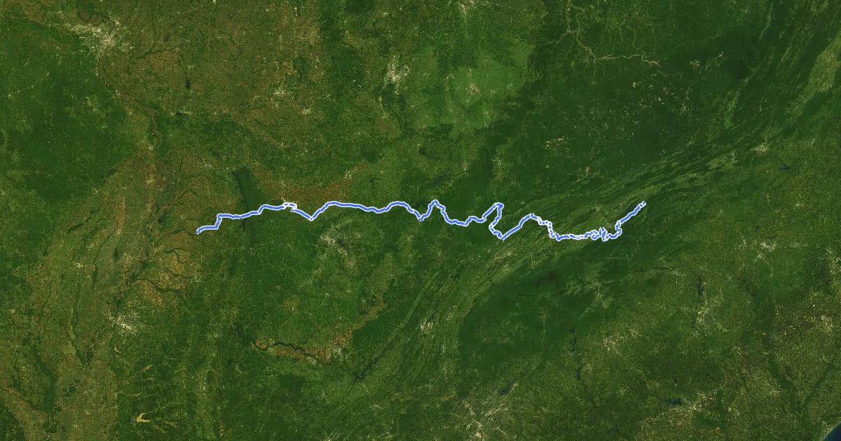 Маршрут Stateline Tour на спутниковом снимке