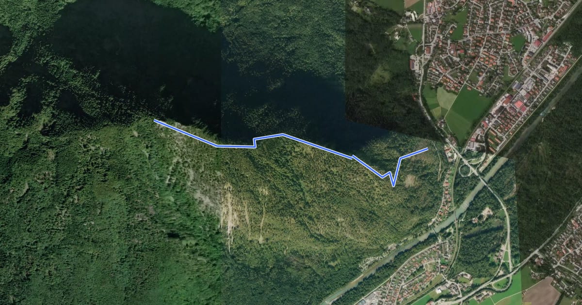 Маршрут Staufenbrücke-Fuderheuberg на спутниковом снимке