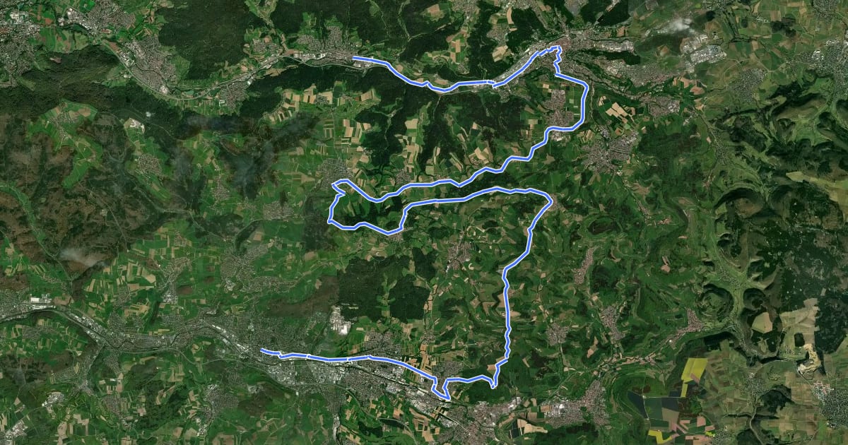 Маршрут Stauferroute на спутниковом снимке