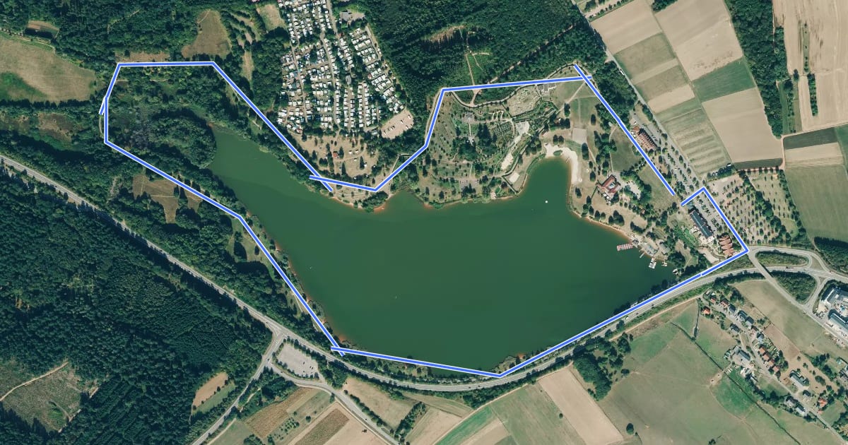 Маршрут Stauseerundweg на спутниковом снимке