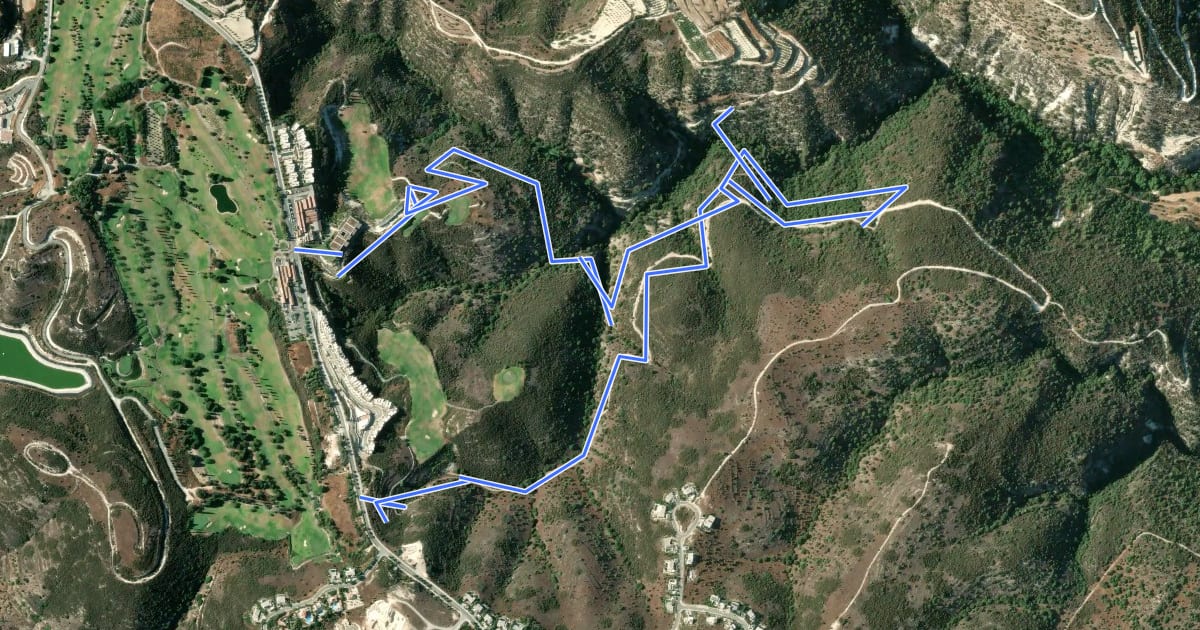 Маршрут Stavros tis Minthis Nature Trail на спутниковом снимке