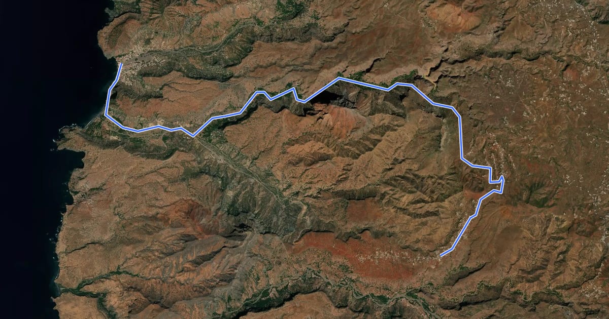 Маршрут STC10 Santiago Trails на спутниковом снимке