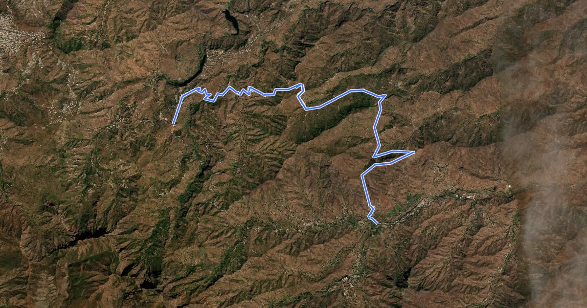 Маршрут STC16 Santiago Trails на спутниковом снимке