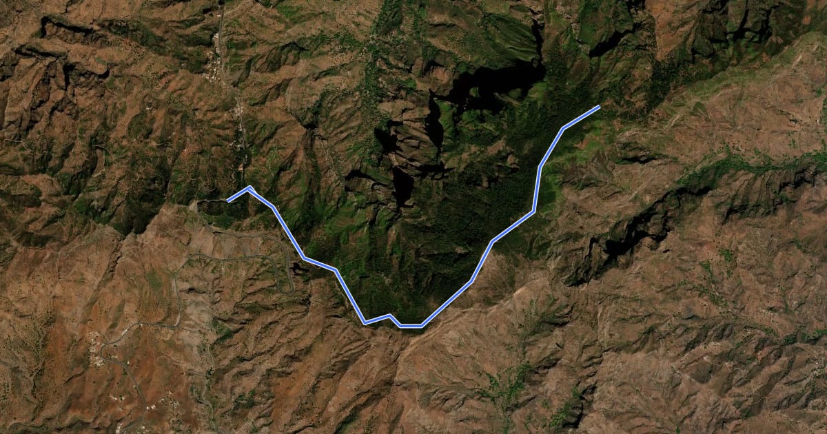 Маршрут STC18 Santiago Trails на спутниковом снимке