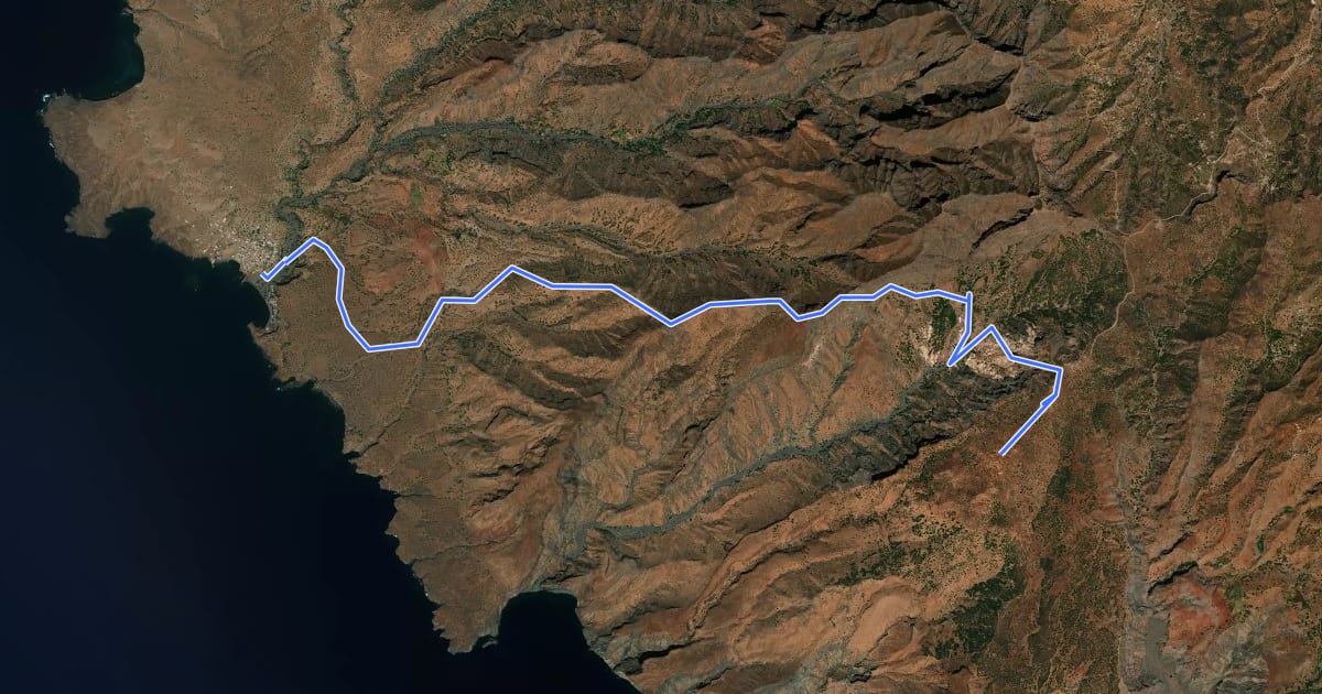 Маршрут STC8 Santiago Trails на спутниковом снимке