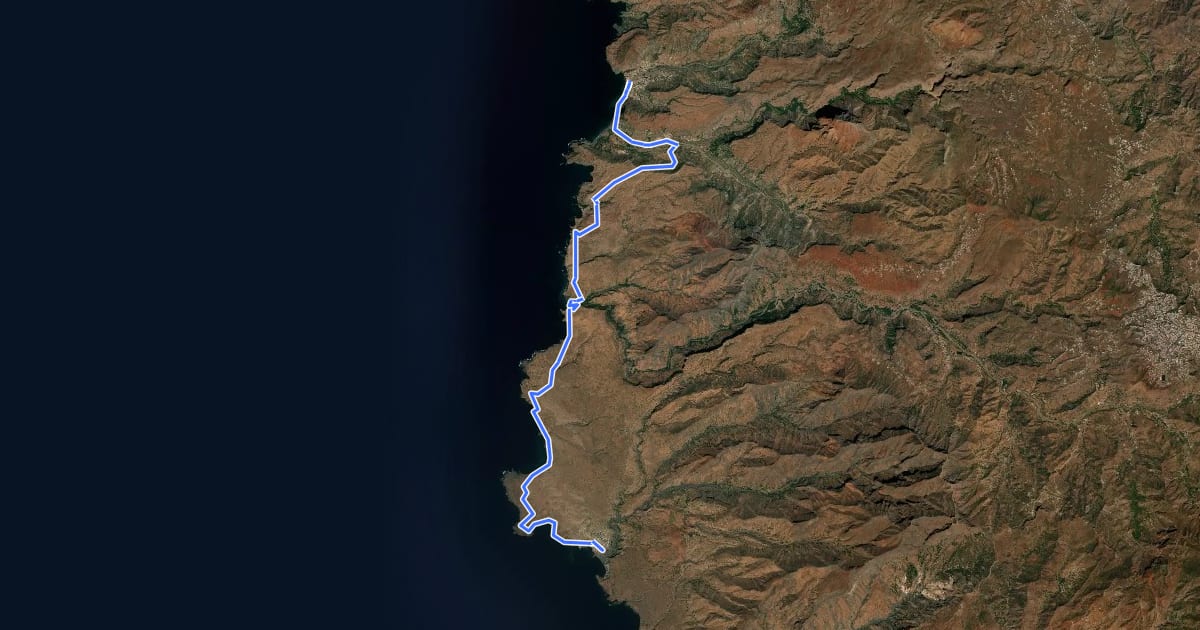Маршрут STC9 Santiago Trails на спутниковом снимке