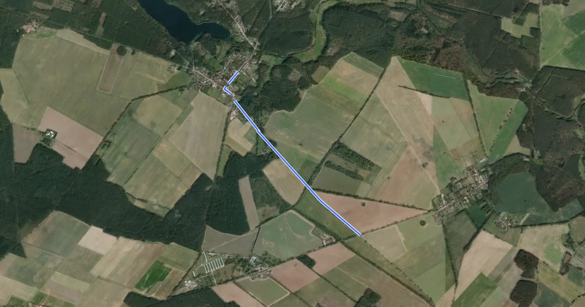 Маршрут Stechlin (33) - Großwoltersdorf (34) на спутниковом снимке