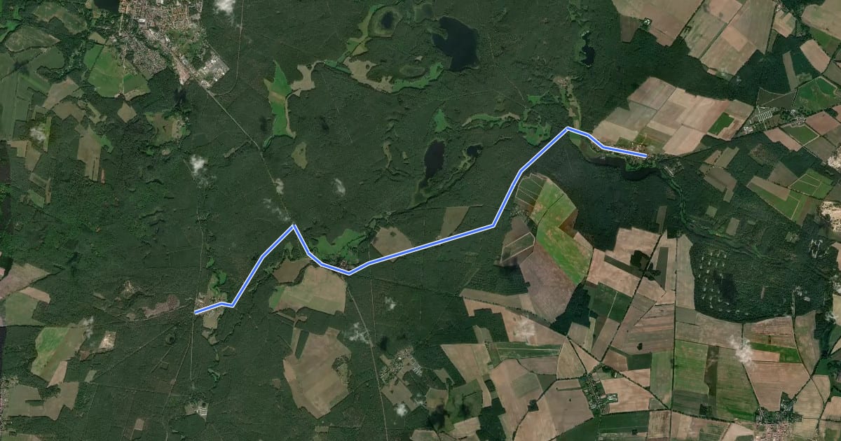 Маршрут Stechlin (35) - Rheinsberg (82) на спутниковом снимке