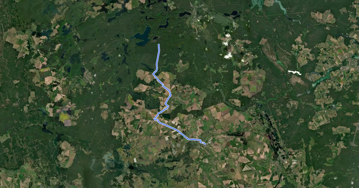 Маршрут Stechlinsee-Radweg на спутниковом снимке