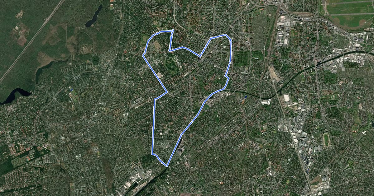 Маршрут Steglitz Route на спутниковом снимке