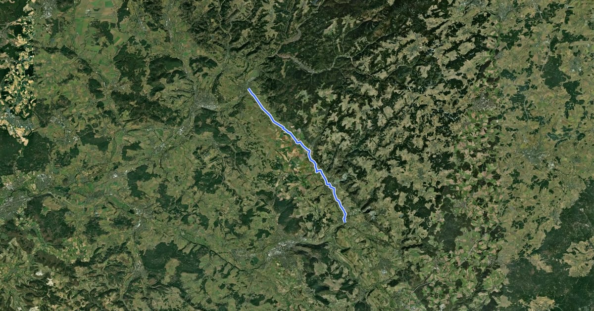 Маршрут Steinach-Rodach-Radweg на спутниковом снимке