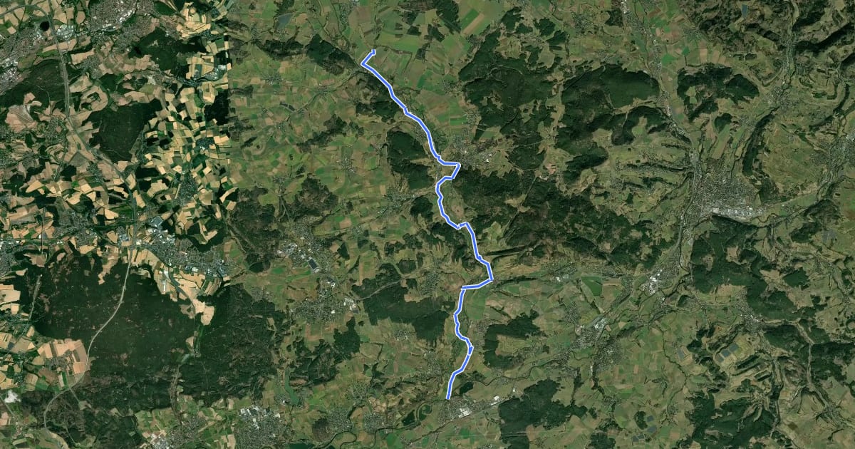 Маршрут Steinachtalradweg на спутниковом снимке