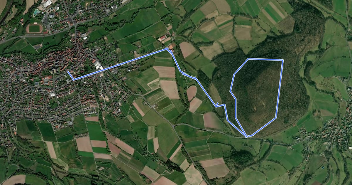 Маршрут Steinau a. d. Straße, Wanderweg 1 на спутниковом снимке