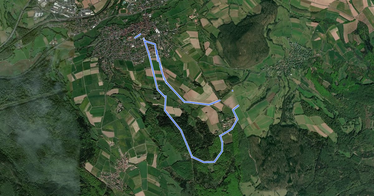 Маршрут Steinau a. d. Straße, Wanderweg 2 на спутниковом снимке