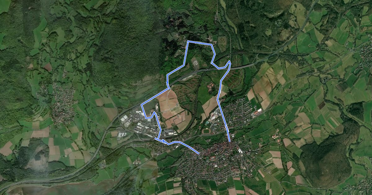 Маршрут Steinau a. d. Straße, Wanderweg 5 на спутниковом снимке