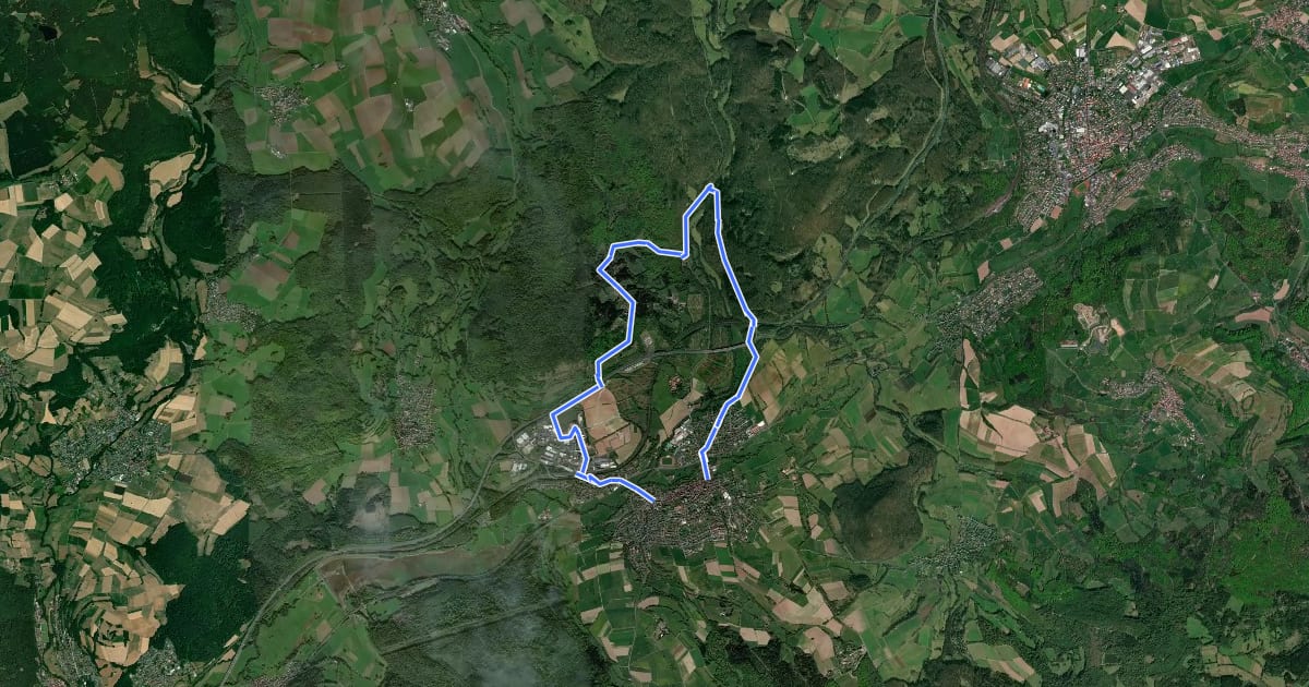Маршрут Steinau a. d. Straße, Wanderweg 6 на спутниковом снимке