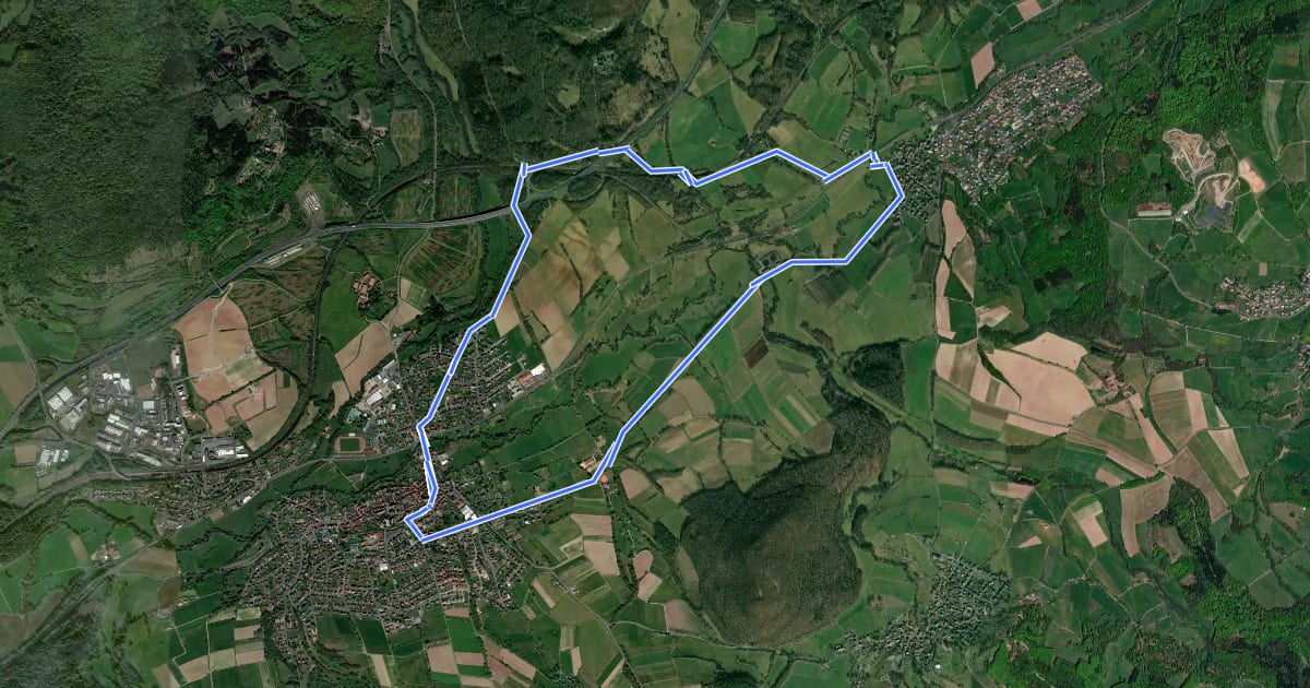 Маршрут Steinau a. d. Straße, Wanderweg 8 на спутниковом снимке