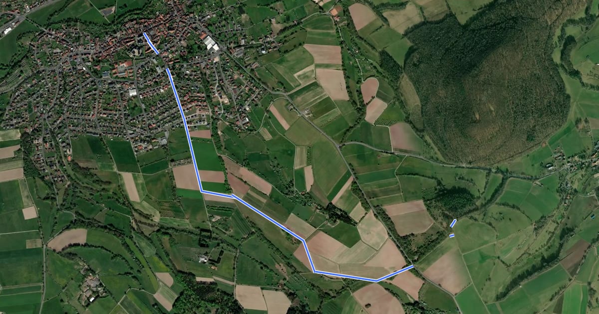 Маршрут Steinau a.d. Straße - Wartenweg 1 на спутниковом снимке