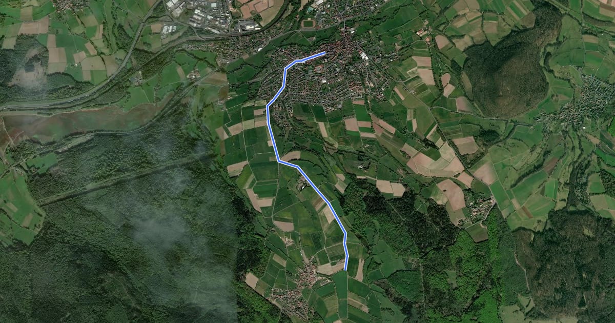 Маршрут Steinau a.d. Straße - Wartenweg 2 на спутниковом снимке