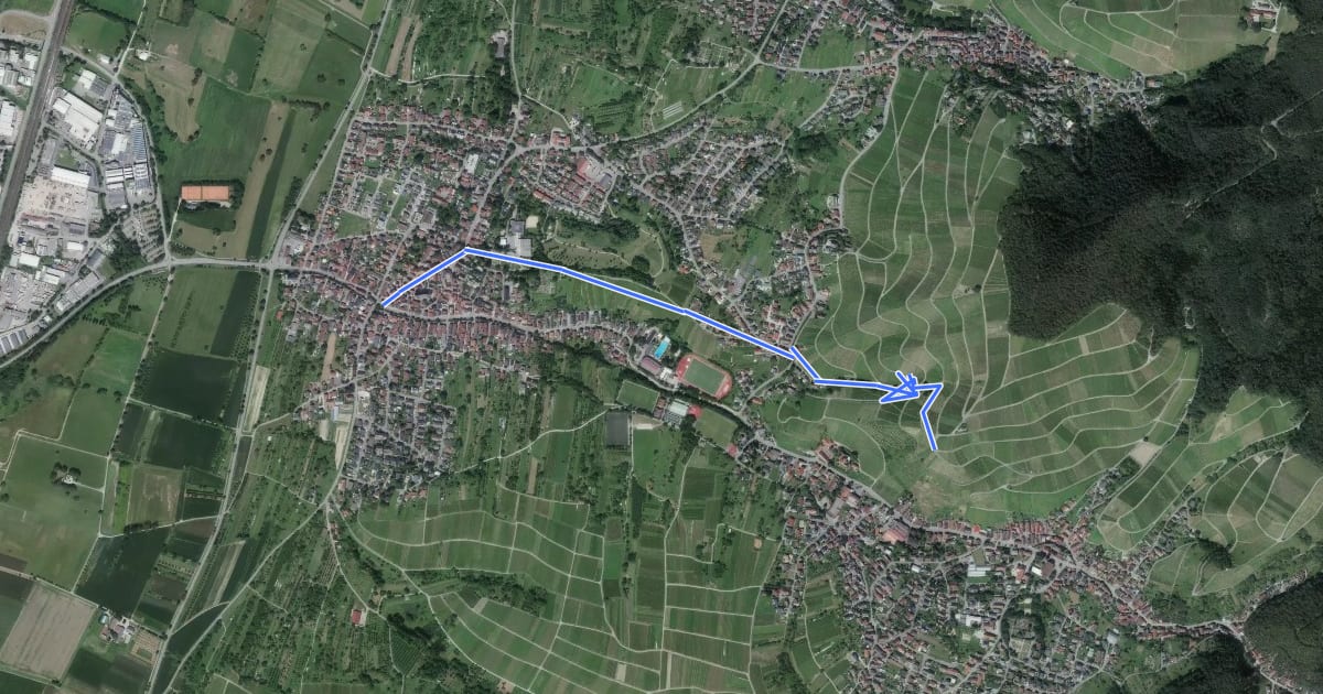 Маршрут Steinbach Postplatz - Über dem Schlossberg на спутниковом снимке