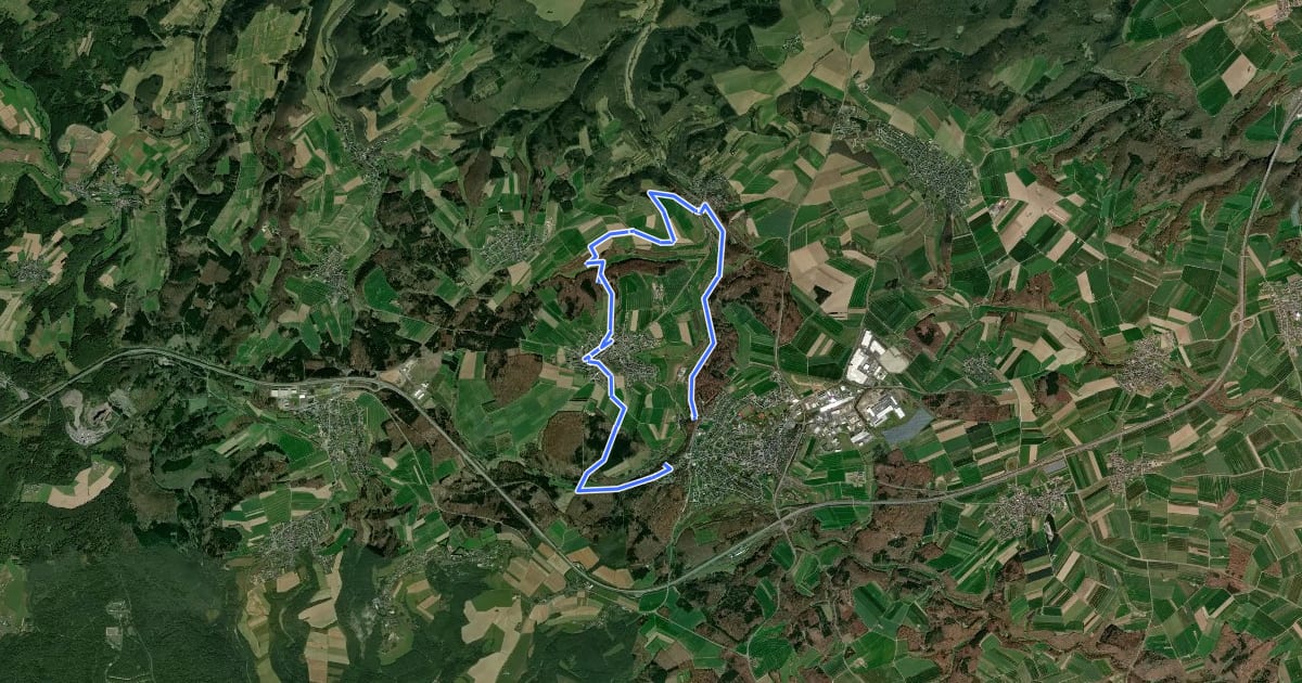 Маршрут Steinbach Rundweg Masburg на спутниковом снимке