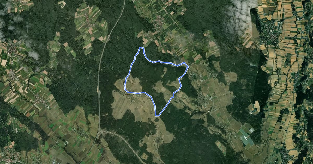 Маршрут Steinbachgrabenweg на спутниковом снимке