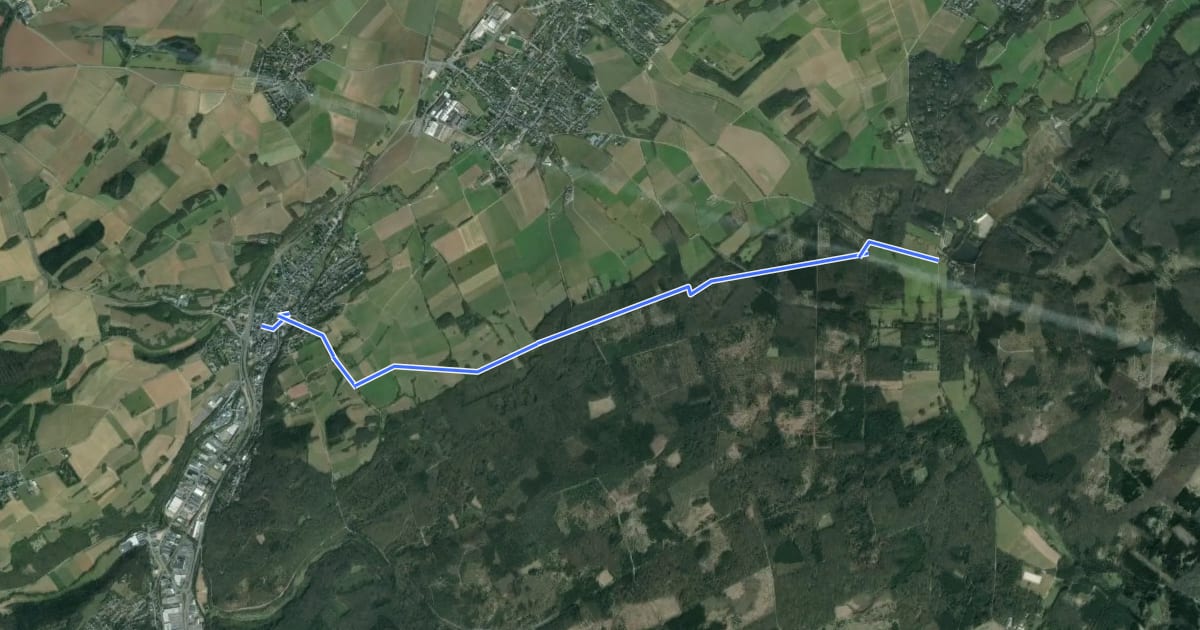 Маршрут Steinbachtalsperre (89) - Iversheim (96) на спутниковом снимке