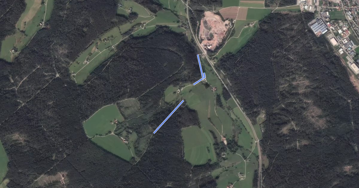 Маршрут Steinbruch - Gasthaus Breitbrunnen на спутниковом снимке