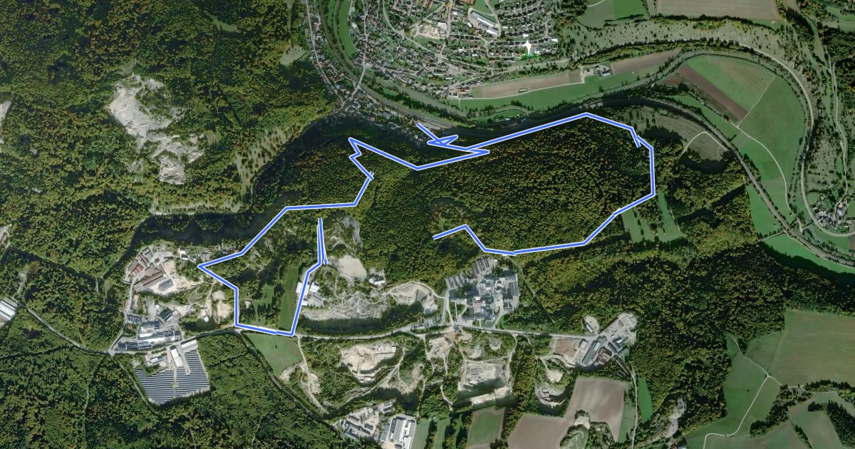 Маршрут Steinbruch-Panorama-Rundweg на спутниковом снимке