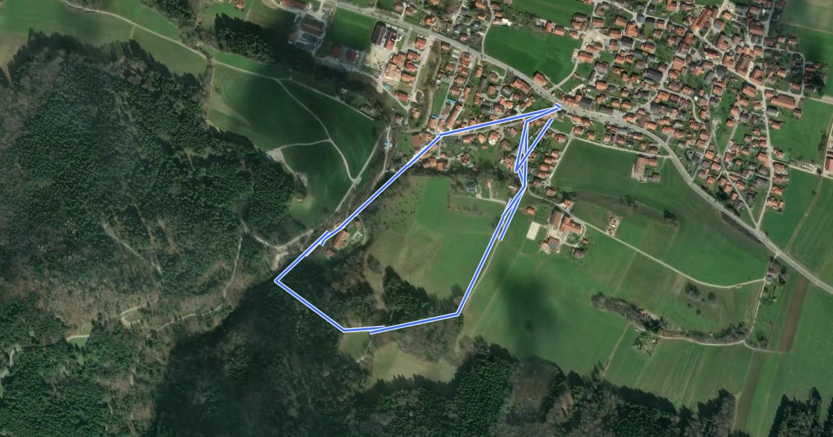 Маршрут Steinbruchrundweg на спутниковом снимке