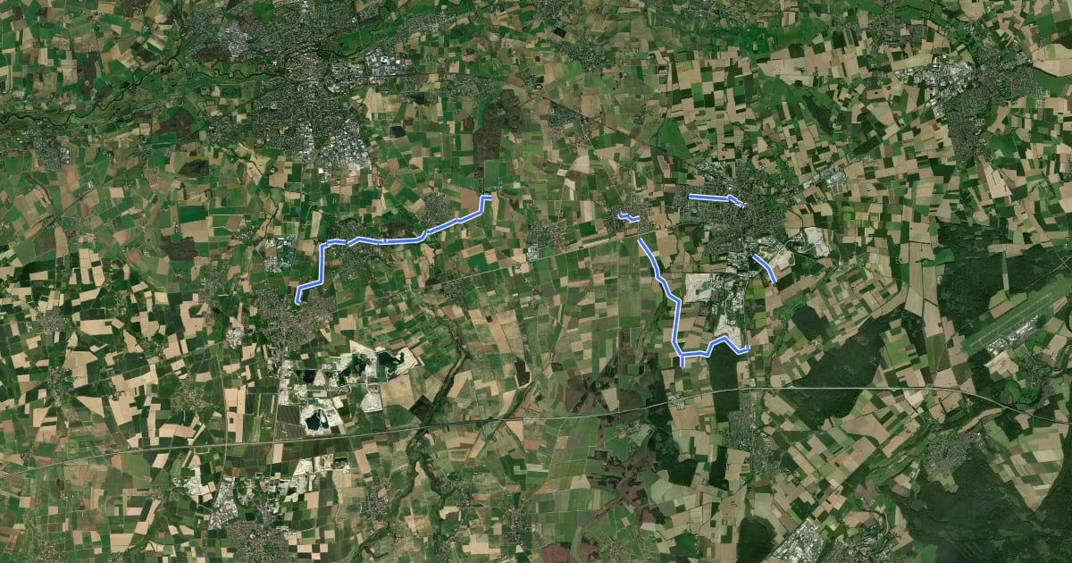 Маршрут Steine + Mehr Radweg 3: Durch die Hellwegbörde на спутниковом снимке